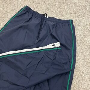 Adidas Track Pants XL Navy Blue Stripe Windbreaker Joggers Baggy 32" Inseam